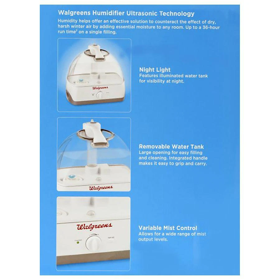 商品Walgreens|Humidifier Ultrasonic 1.3 Gallon,价格¥268,第2张图片详细描述
