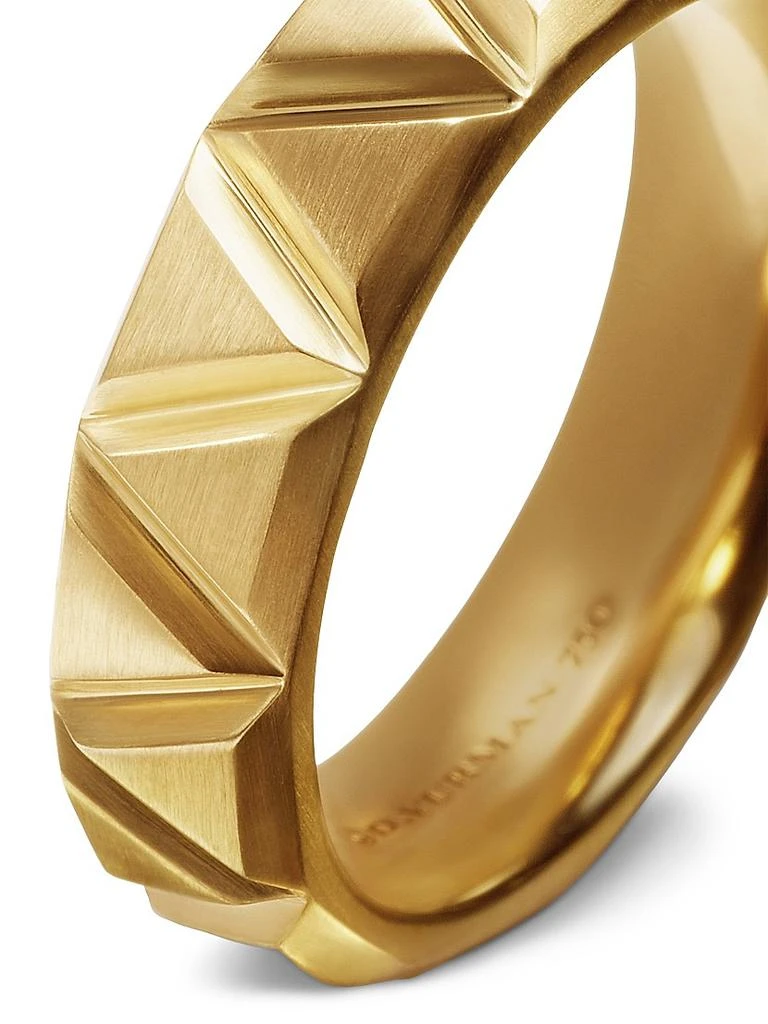 Faceted Triangle Band Ring in 18K Yellow Gold, 6MM 商品
