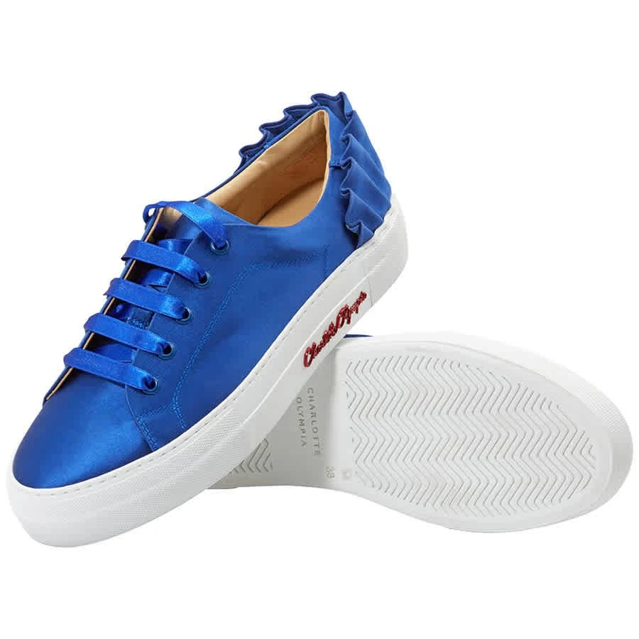 商品Charlotte Olympia|Charlotte Olympia Ladies Blue Sneaker Satin W Pleat Bk, Brand Size 38 ( US Size  8 ),价格¥673,第2张图片详细描述