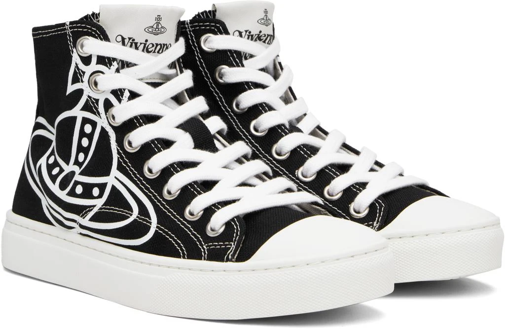 商品Vivienne Westwood|Black Plimsoll High Top Canvas Sneakers,价格¥2879,第4张图片详细描述