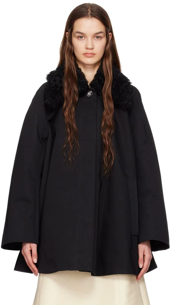 商品Totême|Black Shearling Collar Jacket,价格¥2889,第1张图片