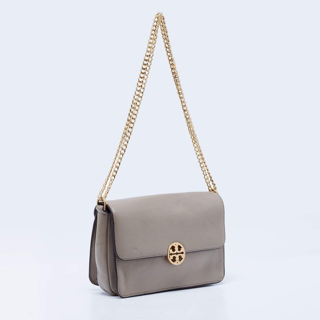 商品[二手商品] Tory Burch|Tory Burch Grey Leather Chelsea Shoulder Bag,价格¥2565,第5张图片详细描述