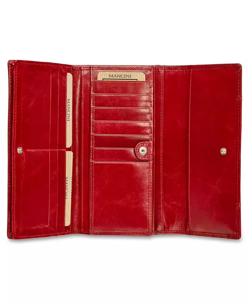 商品Mancini Leather Goods|Casablanca Collection RFID Secure Ladies Trifold Wing Wallet,价格¥606,第2张图片详细描述