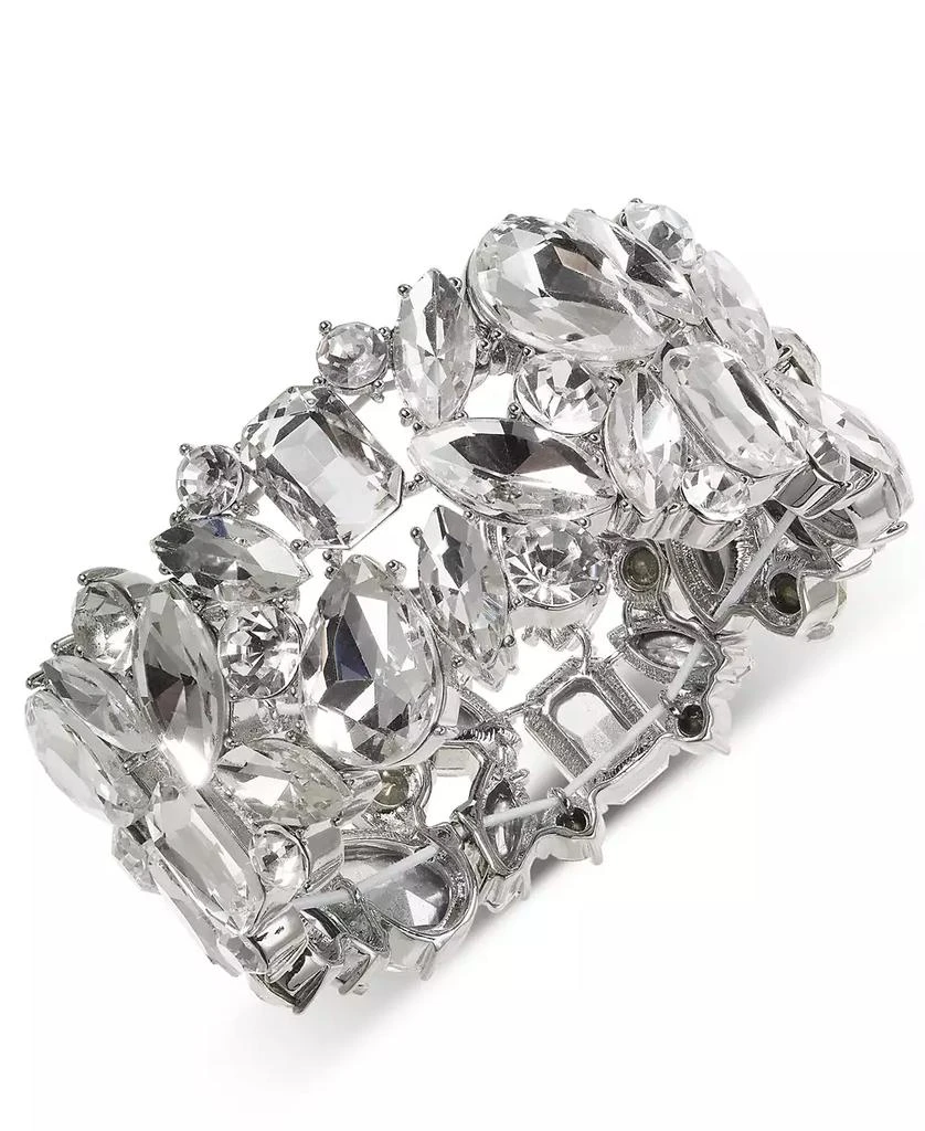 商品INC International|Silver-Tone Mixed Cut Crystal Stretch Bracelet, Created for Macy's,价格¥119,第1张图片