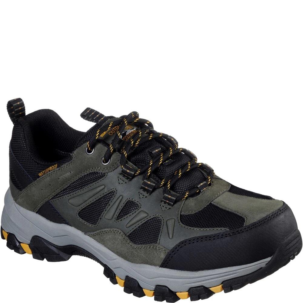 Skechers Mens Selmen Enago Leather Trainers (Olive/Black)商品第1张图片规格展示