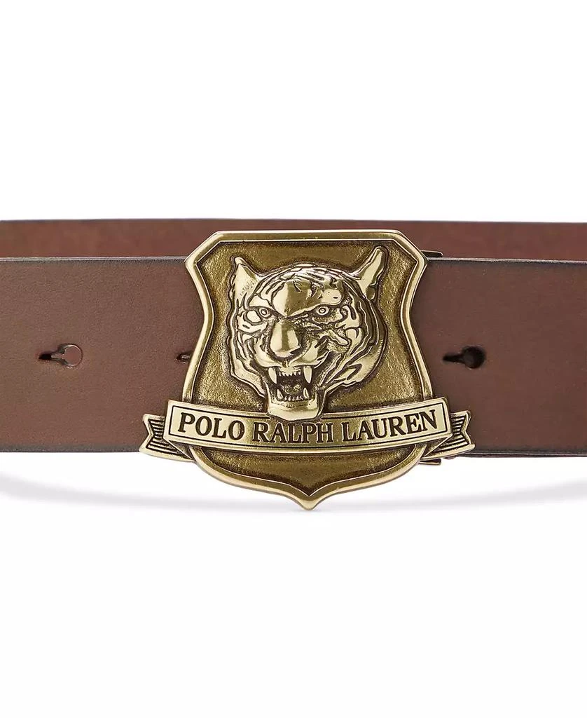 商品Ralph Lauren|Men's Tiger-Buckle Leather Belt,价格¥494,第2张图片详细描述