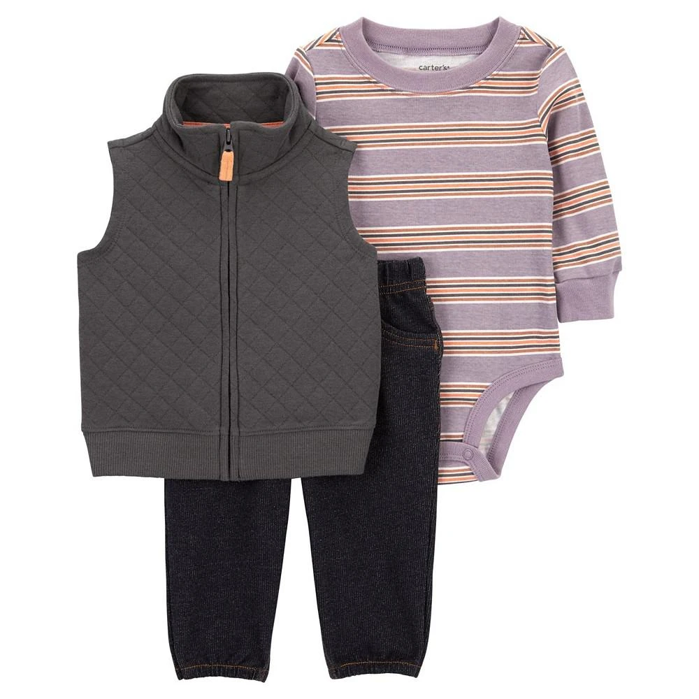 商品Carter's|Baby Boys Knit Vest, Bodysuit and Pants, 3 Piece Set,价格¥124,第1张图片