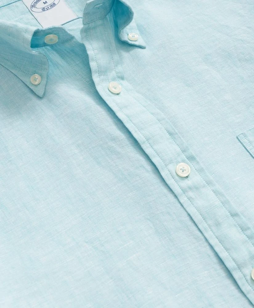 商品Brooks Brothers|Irish Linen Short-Sleeve Sport Shirt,价格¥957,第2张图片详细描述