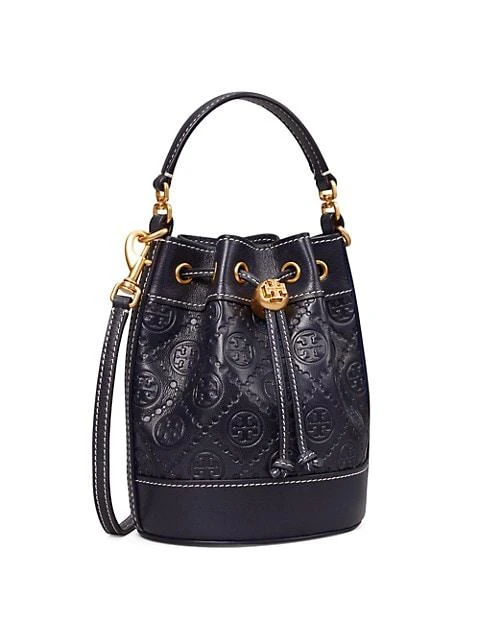 商品Tory Burch|Mini T Monogram Leather Bucket Bag,价格¥2986,第3张图片详细描述