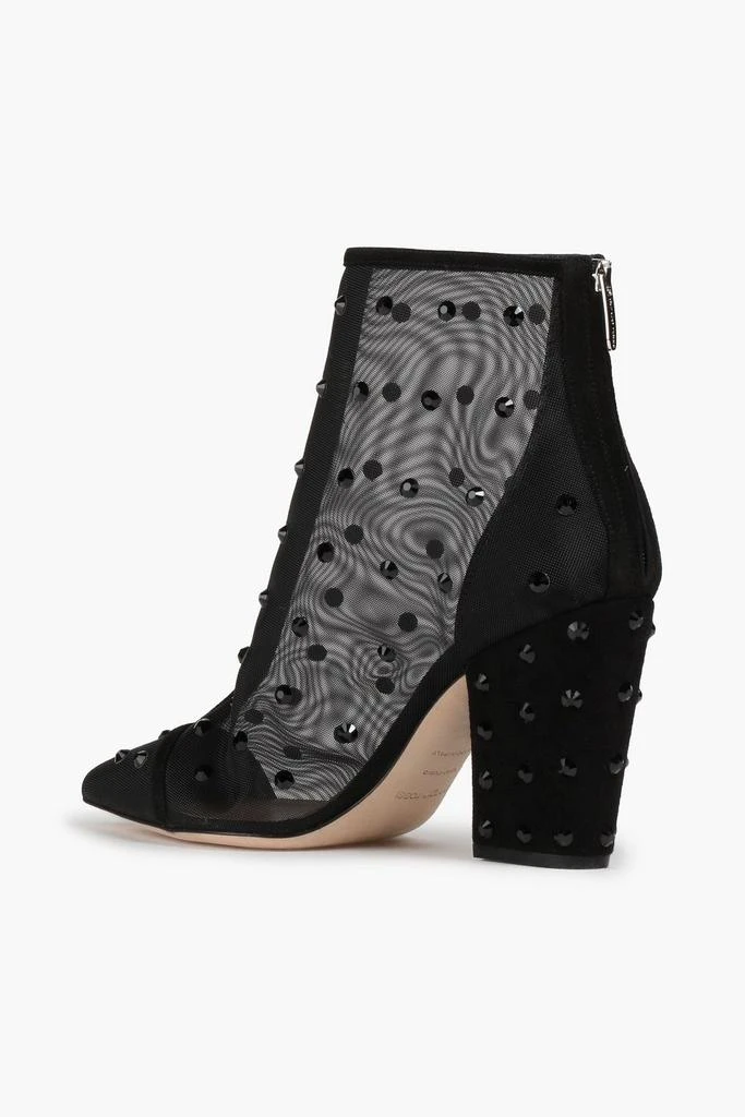 商品Sergio Rossi|Embellished suede-trimmed mesh ankle boots,价格¥2161,第3张图片详细描述