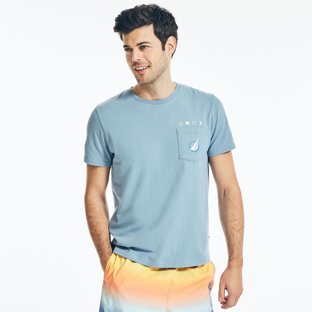 Nautica Mens Sustainably Crafted Wave Pocket T-Shirt商品第1张图片规格展示