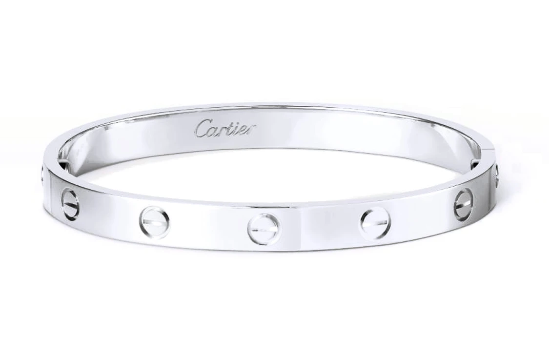商品[国内直发] Cartier|CARTIER卡地亚 LOVE系列 椭圆形 宽6.1mm 18K白金 手镯 男女同款情侣款,价格¥47593,第4张图片详细描述