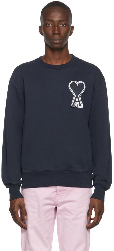 商品AMI|SSENSE Exclusive Navy Ami de Cœur Sweatshirt,价格¥2373,第1张图片
