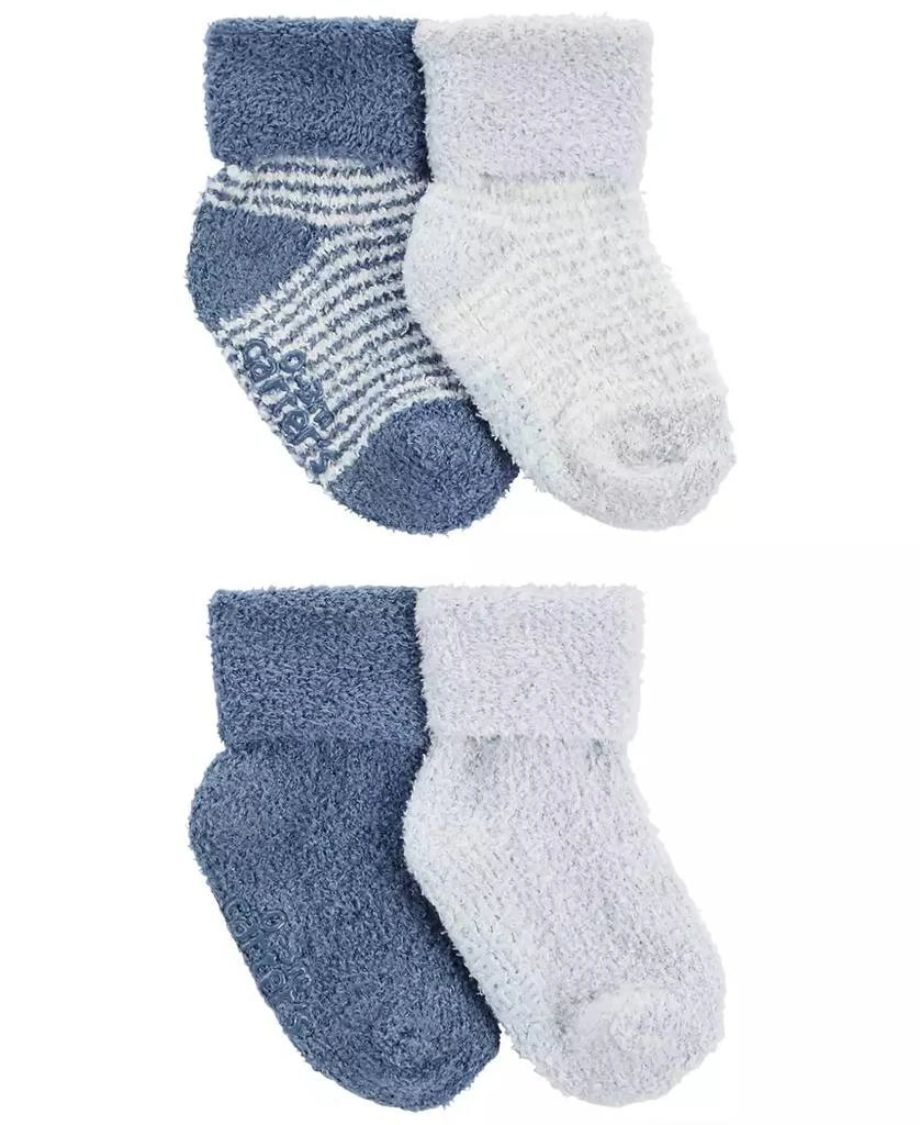 商品Carter's|Baby Boys Foldover Chenille Booties, Pack of 4,价格¥73,第1张图片