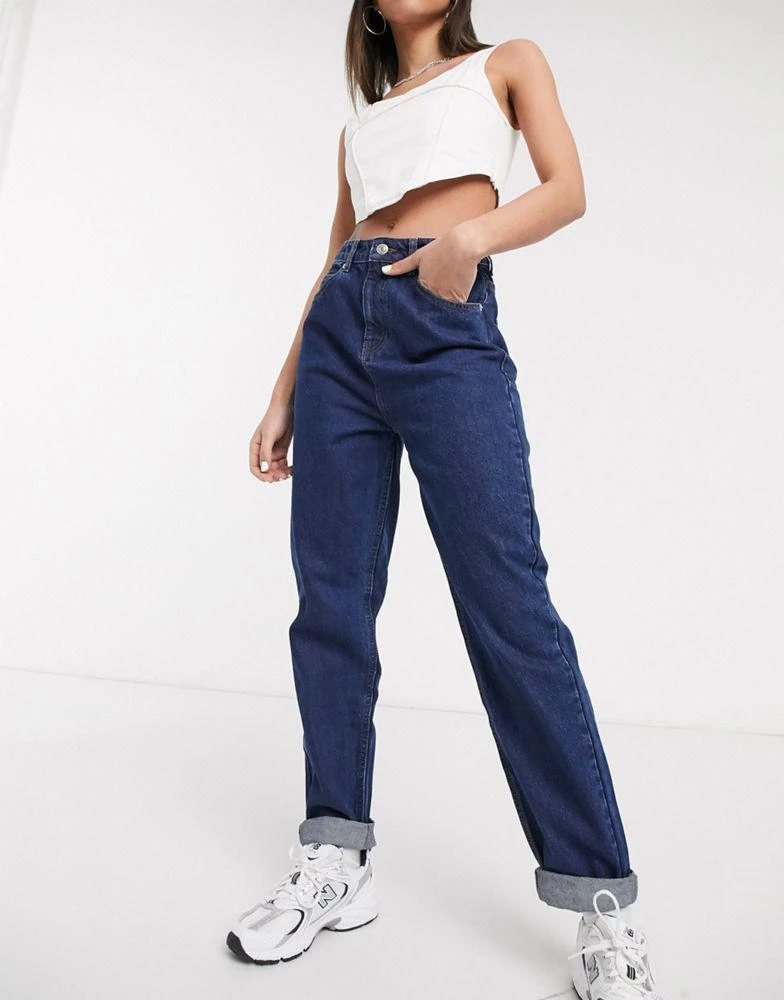 商品[国内直发] ASOS|ASOS DESIGN high rise 'original' mom jeans in darkwash,价格¥84,第1张图片