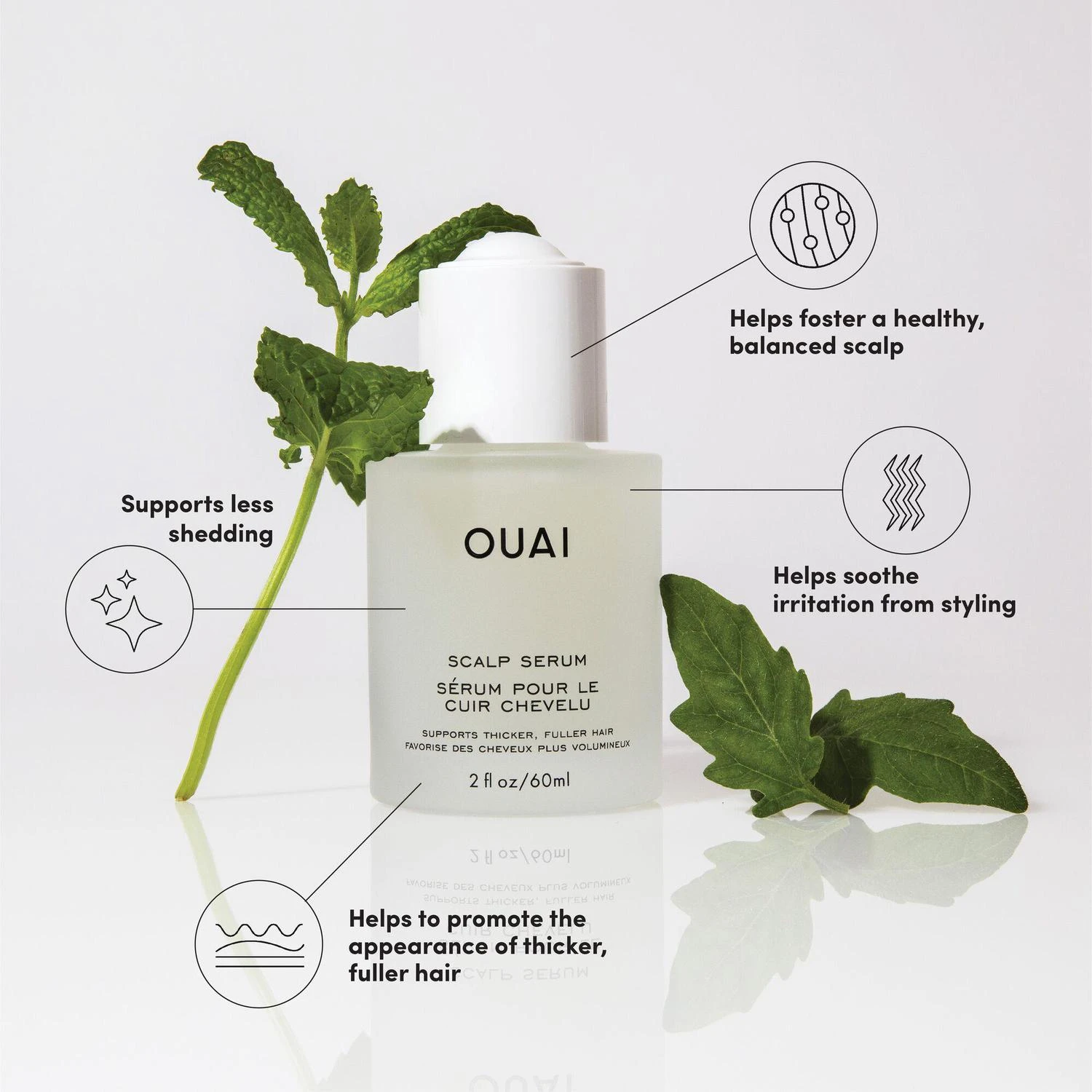 商品OUAI|Hydrating Scalp Serum & Supplements Set for Healthy, Fuller Looking Hair,价格¥585,第3张图片详细描述