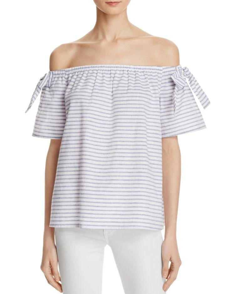 商品AQUA|Striped Off the Shoulder Top - 100% Exclusive,价格¥180,第1张图片