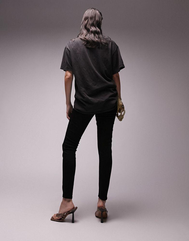 Topshop Jamie jeans in pure black商品第2张图片规格展示