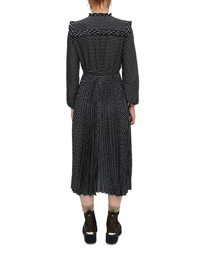 商品Maje|Riplettita Dot Print Midi Dress,价格¥4017,第4张图片详细描述