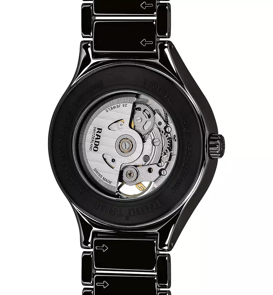 商品Rado|Unisex Swiss Automatic True Black High-Tech Ceramic Bracelet Watch 40mm,价格¥17096,第3张图片详细描述