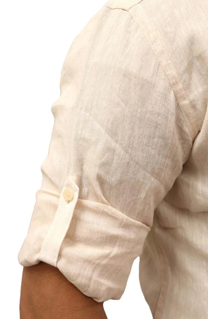 商品Lorenzo Uomo|Solid Linen Trim Fit Dress Shirt,价格¥311,第2张图片详细描述