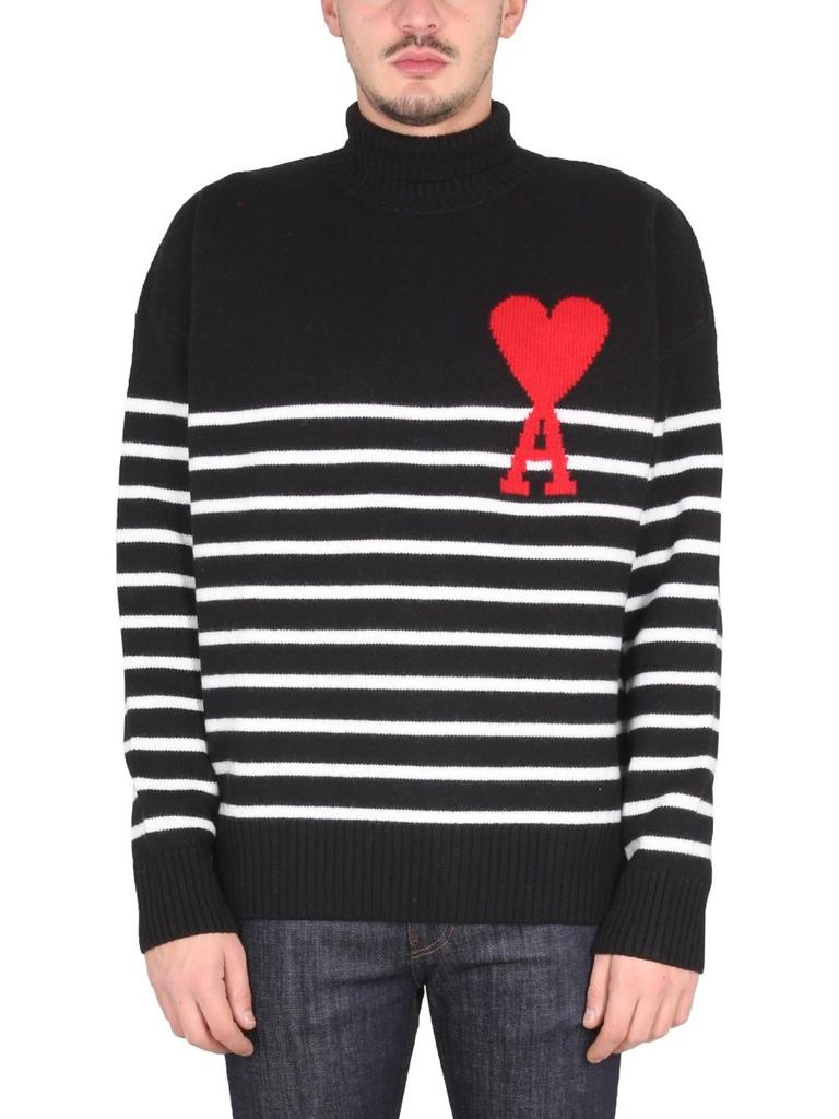 AMI | AMI Paris Ami De Coeur Striped Knitted Jumper 1273.73元 商品图片