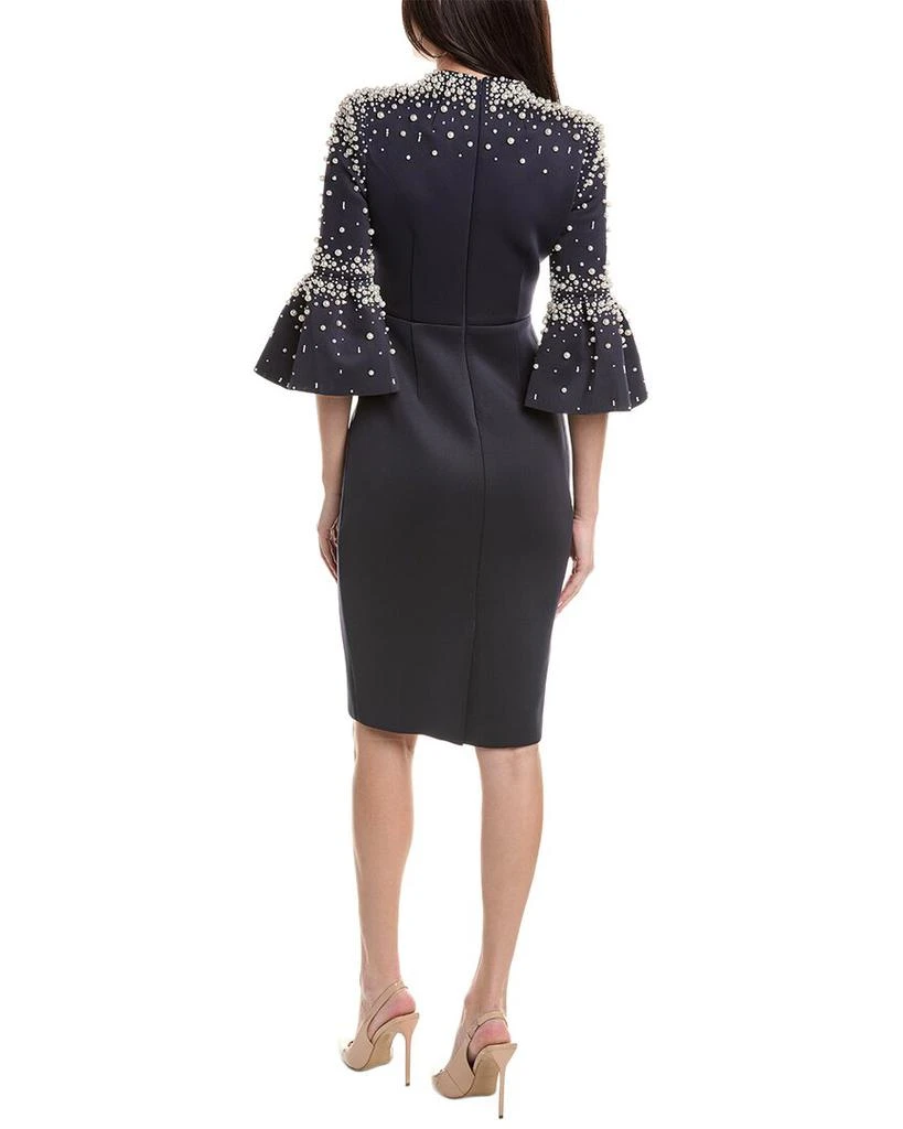 商品Badgley Mischka|Flounce Sleeve Pearl Sheath Dress,价格¥1286,第2张图片详细描述