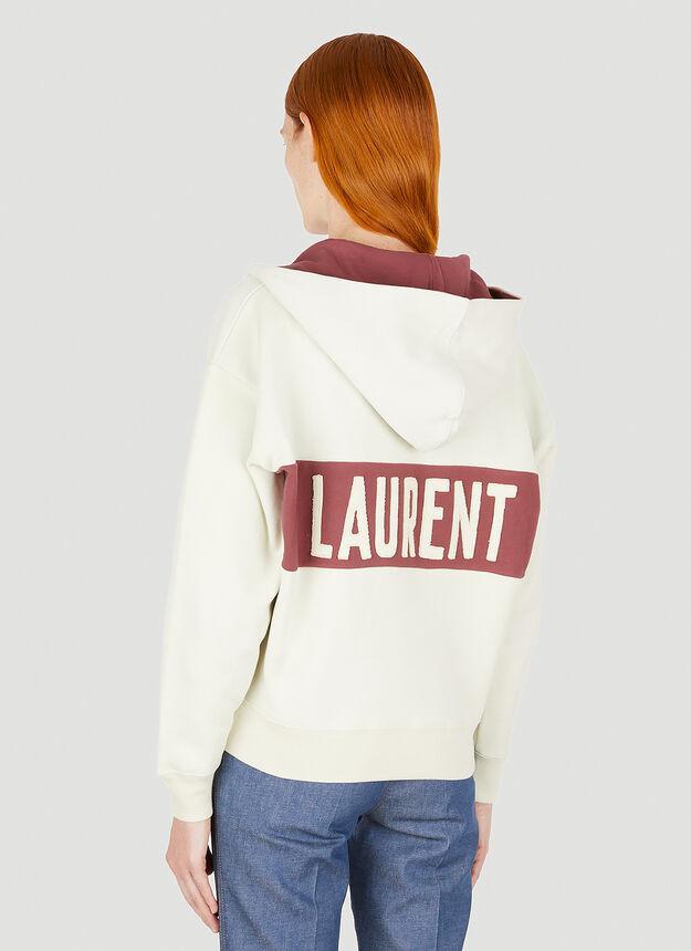 商品Yves Saint Laurent|Lace Up Hooded Sweatshirt in Beige,价格¥9219,第6张图片详细描述