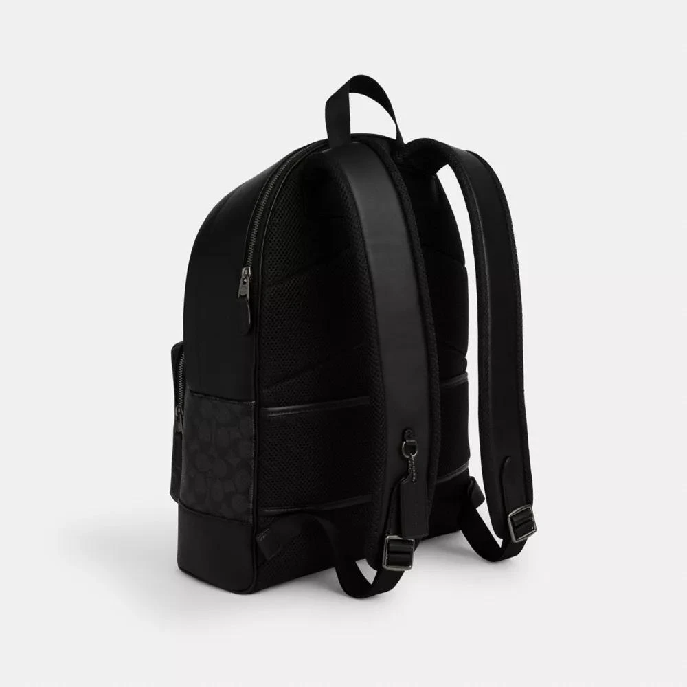 商品Coach|West Backpack In Signature Canvas With Varsity Stripe,价格¥1473,第3张图片详细描述