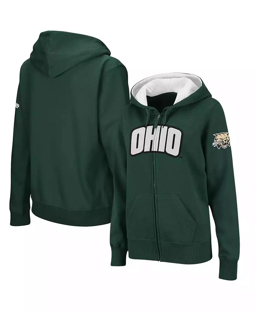 商品Colosseum|Women's Stadium Athletic Green Ohio Bobcats Arched Name Full-Zip Hoodie,价格¥331,第1张图片
