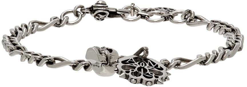 Silver Studded Seal & Skull Bracelet商品第1张图片规格展示