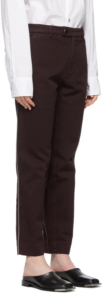 商品Namacheko|Burgundy Overdyed Contrast Stitch Trousers,价格¥699,第2张图片详细描述