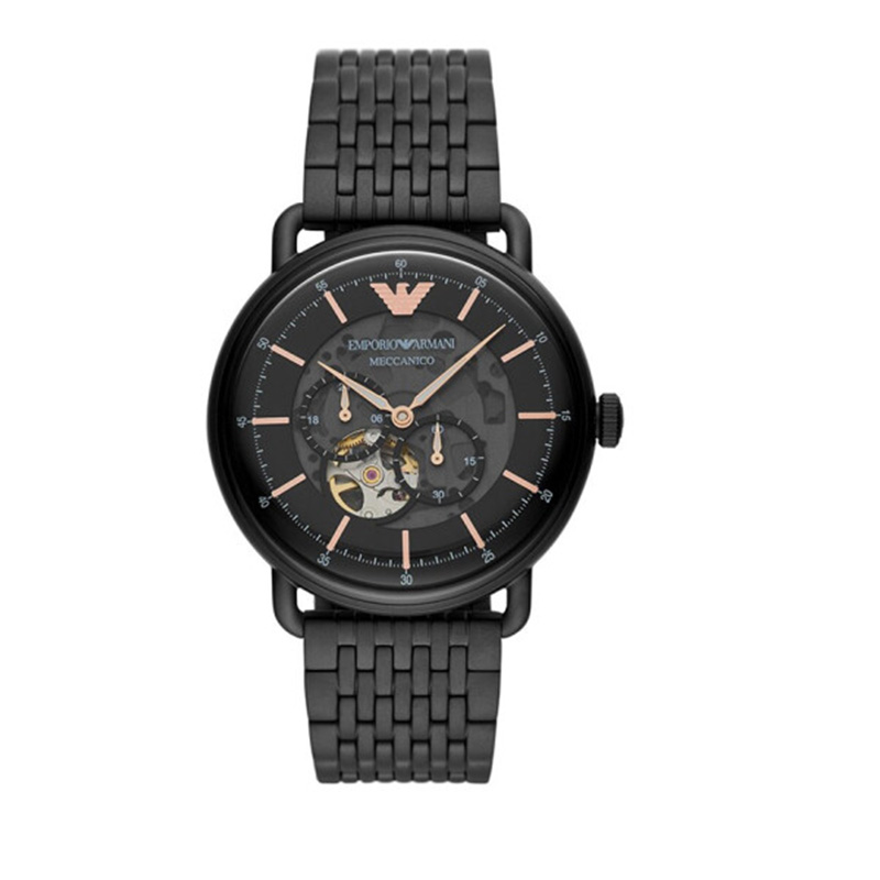 阿玛尼ARMANI-表男机械表镂空时尚腕表 黑色钢带款AR60025商品第3张图片规格展示