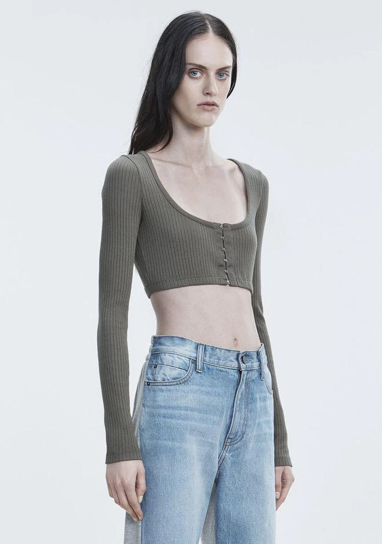 商品Alexander Wang|RIBBED CROP TOP
,价格¥528,第5张图片详细描述