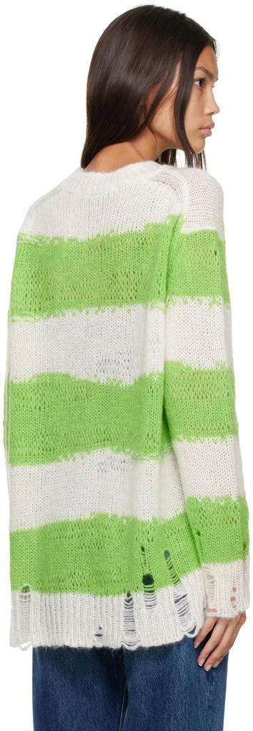 商品Acne Studios|Green & White Distressed Sweater,价格¥1436,第3张图片详细描述