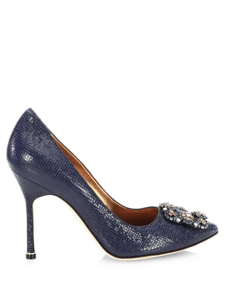 商品Manolo Blahnik|Hangisi 105 Nappa Embossed Leather Pumps,价格¥4654,第5张图片详细描述