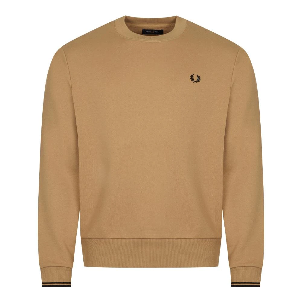 商品Fred Perry|Fred Perry Crewneck Sweatshirt - Warm Stone,价格¥354,第1张图片