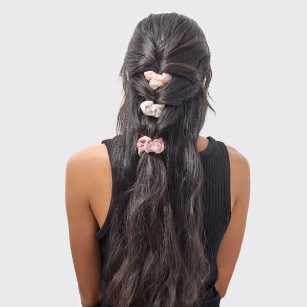 商品Kitsch|Kitsch Assorted Textured Scrunchies Set - Terracotta (Pack of 5),价格¥73,第4张图片详细描述