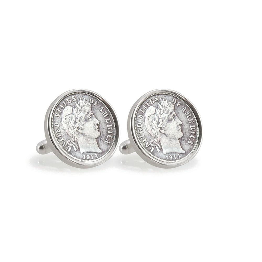 Silver Barber Dime Sterling Silver Coin Cuff Links商品第1张图片规格展示