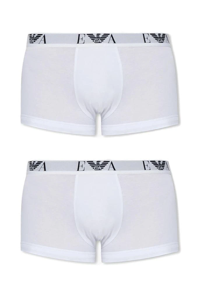 商品Emporio Armani|Emporio Armani Logo-Embroidered Two-Pack Boxers,价格¥159,第1张图片