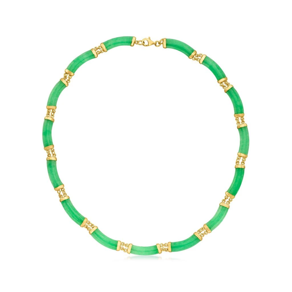 商品Ross-Simons|Curved Jade Necklace in 18kt Gold Over Sterling,价格¥2257,第1张图片