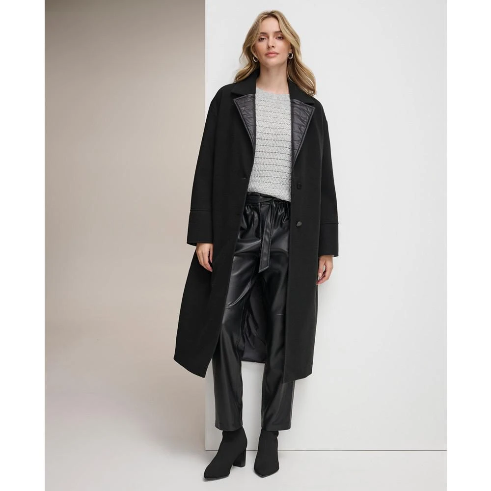 商品Calvin Klein|Women's Long Coat With Puffer Trim,价格¥1533,第4张图片详细描述