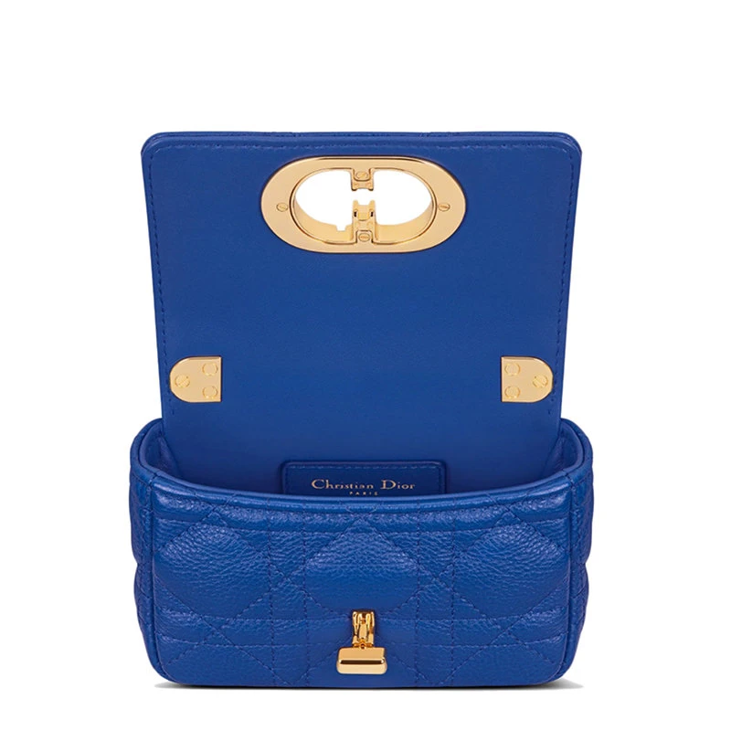 商品Dior|【预售3-7天】DIOR/迪奥 21秋冬CARO系列 女士超迷你款希腊蓝色柔软藤格纹牛皮革单肩斜挎包S2022UWHC_M04Z,价格¥18216,第5张图片详细描述