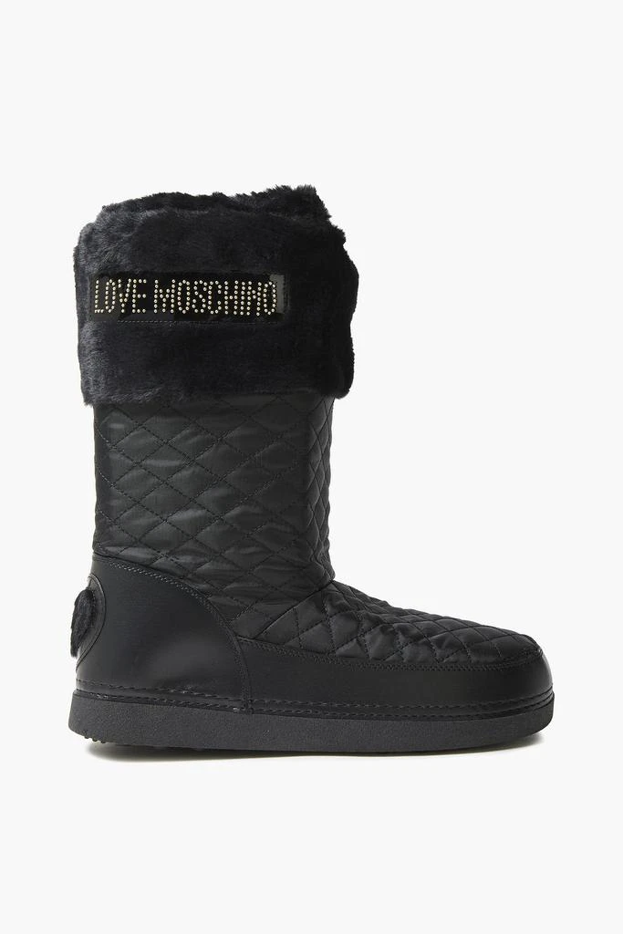 商品Moschino|Faux fur-paneled logo-embellished quilted shell snow boots,价格¥284,第1张图片