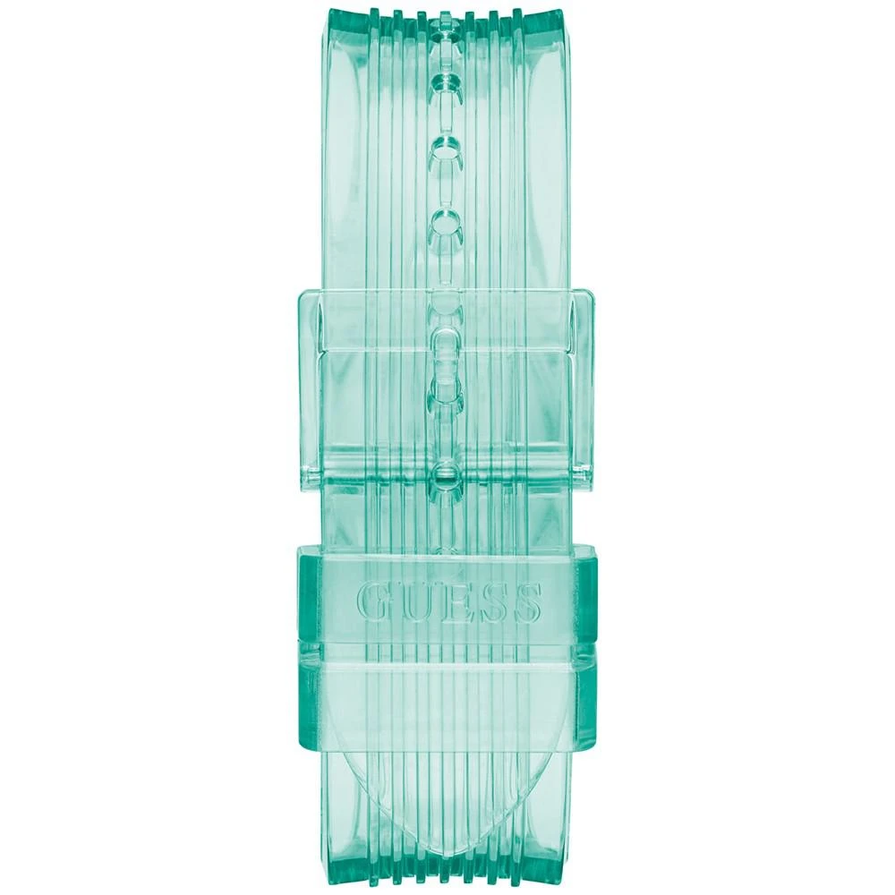 商品GUESS|Women's Turquoise Silicone Strap Watch 39mm,价格¥864,第4张图片详细描述