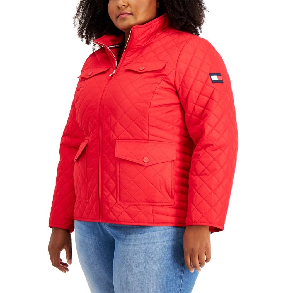 商品Tommy Hilfiger|Plus Size Quilted Logo Patch Jacket,价格¥907,第4张图片详细描述