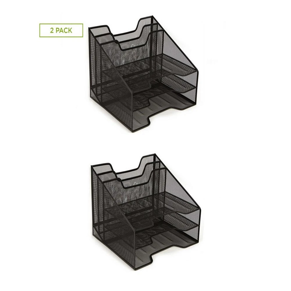 商品Mind Reader|Mesh Desk Organizer With 5 Trays, 2 Pack, Black,价格¥579,第1张图片