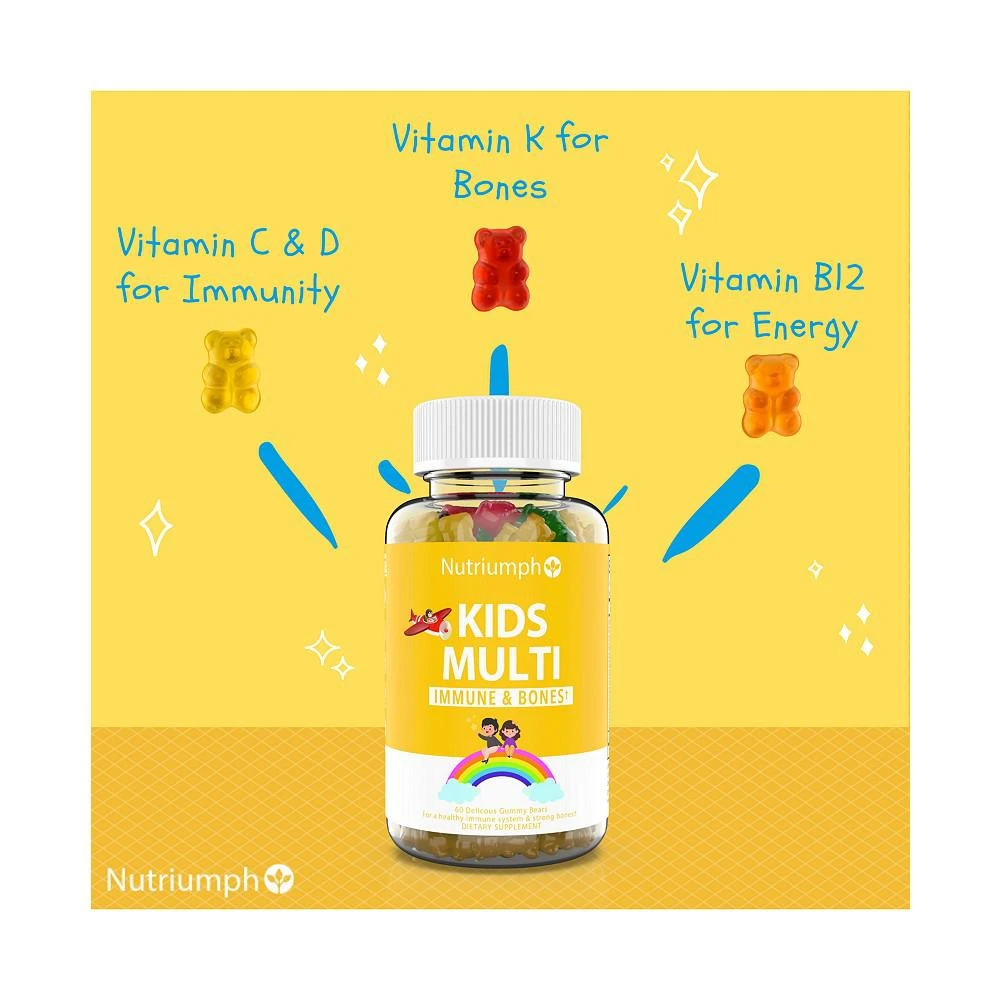 商品Nutriumph|KIDS MULTIVITAMIN GUMMIES - Vitamin A, C, D3, E and Zinc Supplements for Immunity, Strong Bones & Energy | 60 gummy bears,价格¥108,第3张图片详细描述