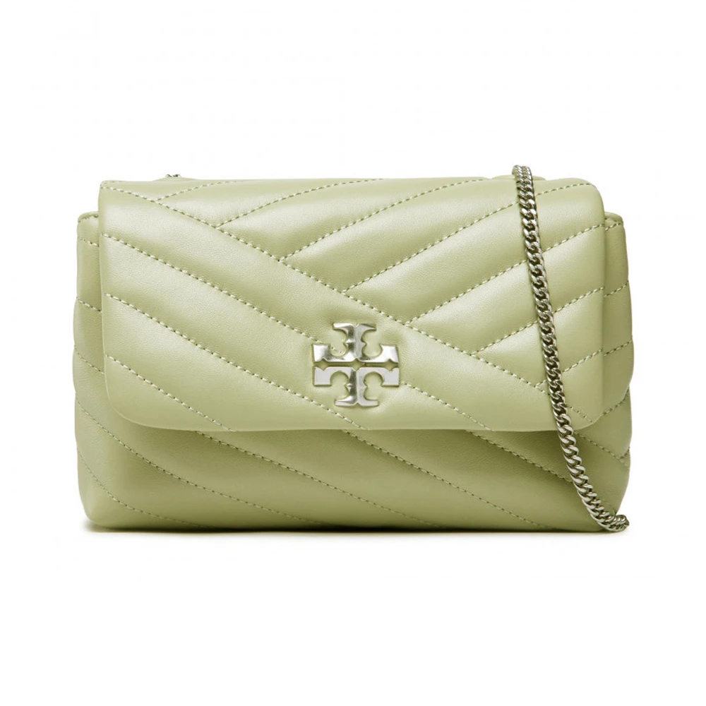 商品Tory Burch|TORY BURCH 女士KiraChevron黑色羊皮绗缝徽标牌小号单肩斜挎包 90460-300,价格¥2521,第1张图片