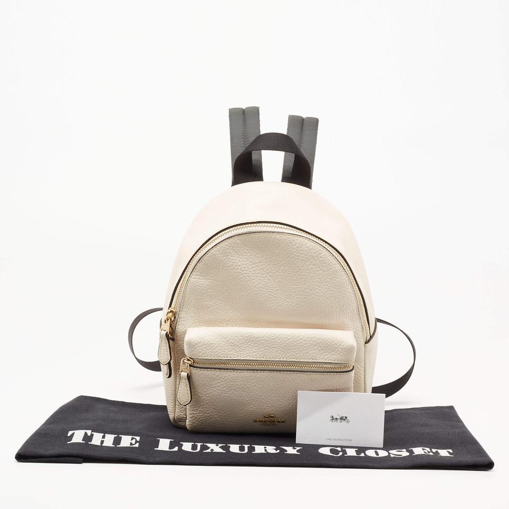 Coach Off White/Black Leather and Nylon Mini Charlie Backpack商品第9张图片规格展示